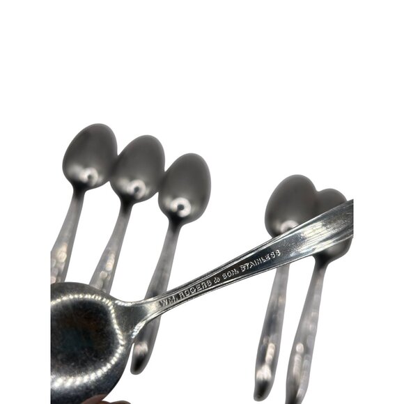Wm Rogers & Son Bermuda Stainless Steel Teaspoons Set Of 6 Glossy Finish Discont - Picture 5 of 5